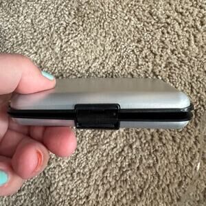 NEW Silver & Black Hard Shell Credit Card Wallet Closes Tightly Multiple Slots